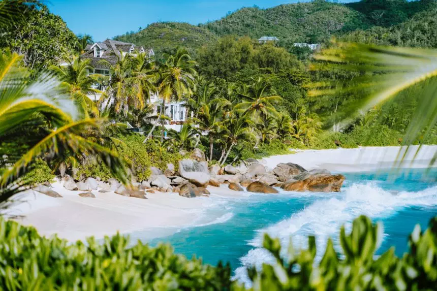 Beautiful exotic beach Anse Intendance at Seychelles, Mahe island. Holiday vacation destination